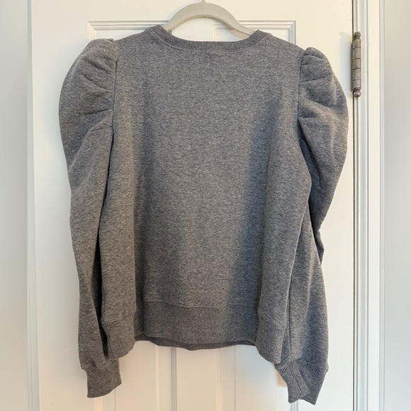 Rebecca Minkoff Janine Charcoal Gray Puff Sleeve Sweatshirt, size S Small - Picture 2 of 3